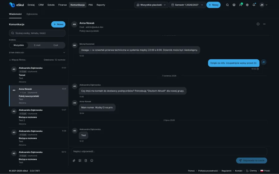 Formularze zapisów online w eSkul